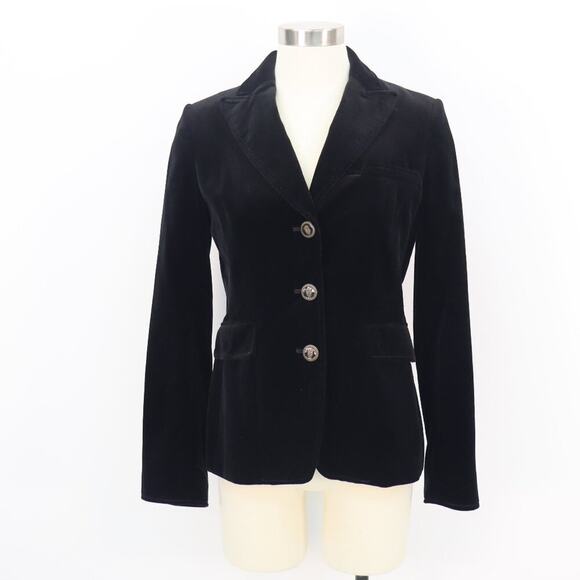 Academia Banana Republic Black Velvet Blazer with Gold Coat of Arms Buttons 4 - Picture 2 of 15